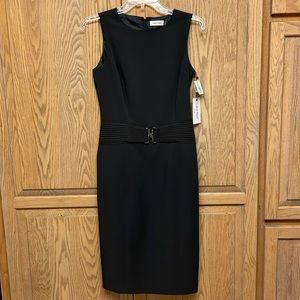 Formal black sleeveless Calvin Klein dress.